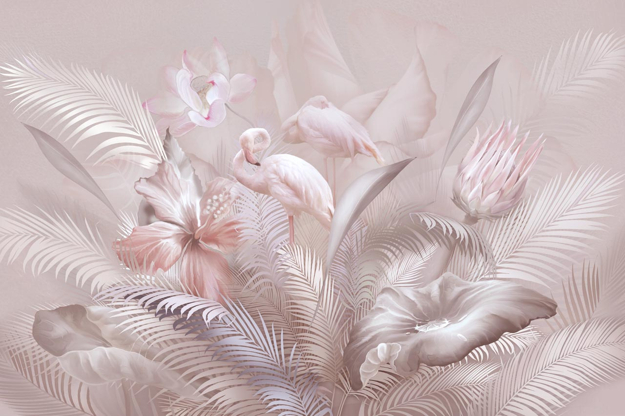 Фотообои Фламинго в перьях