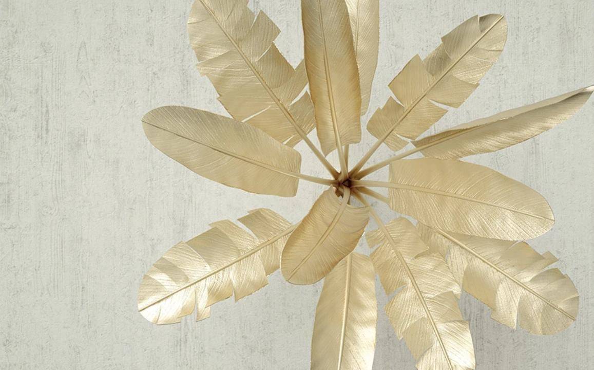 Фотообои 3д золотые листья